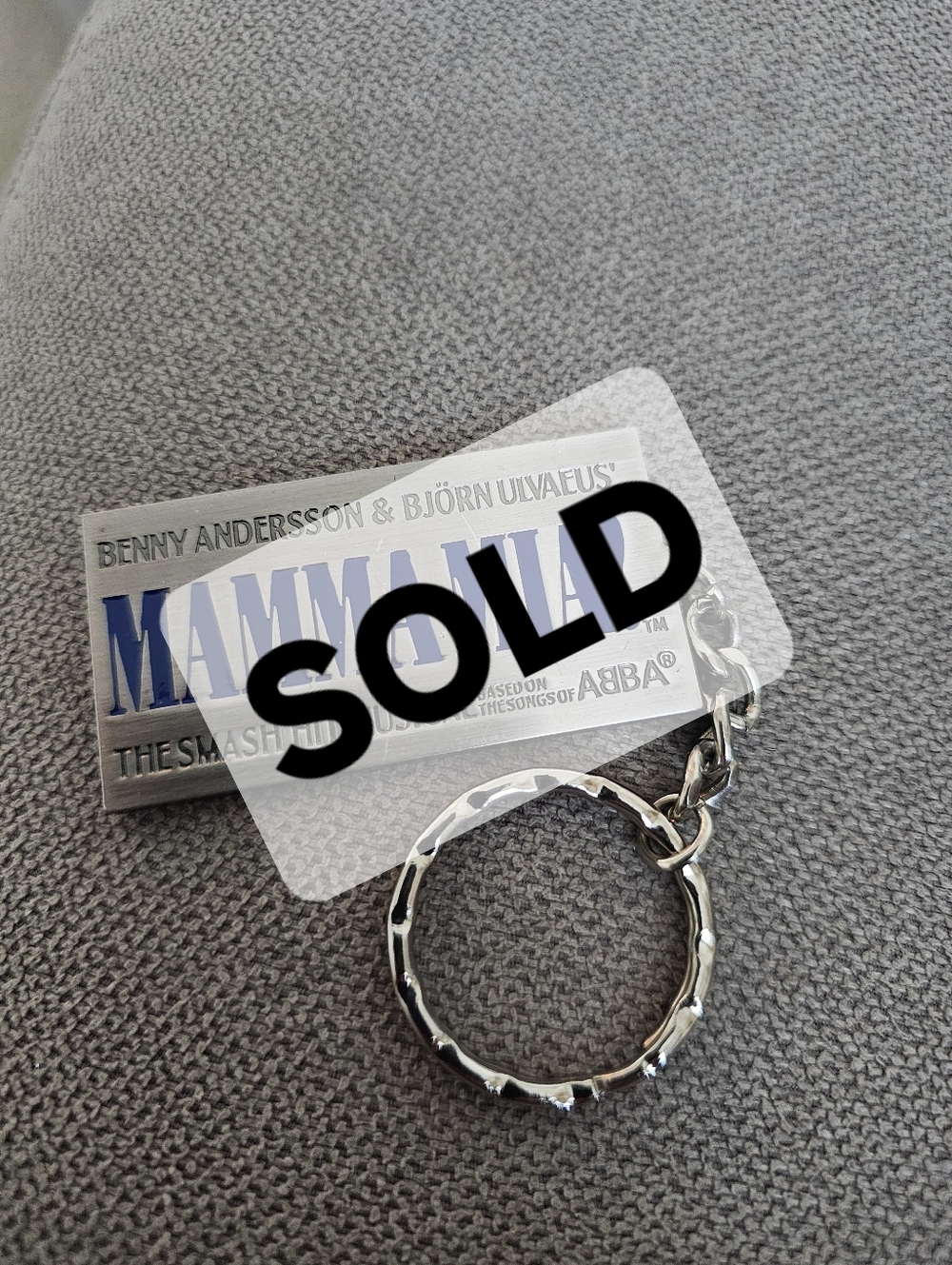 MAMMA MIA! Metal Keychain with Blue Logo